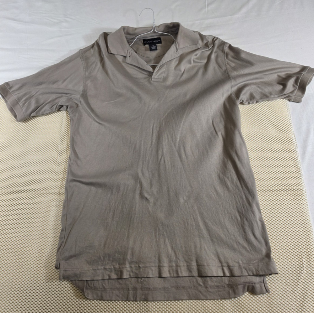 Croft And Barrow Beige Short Sleeve Mens Golf Polo Medium
